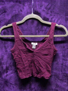 Maroon V Neck Tank Top